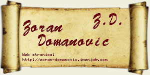 Zoran Domanović vizit kartica